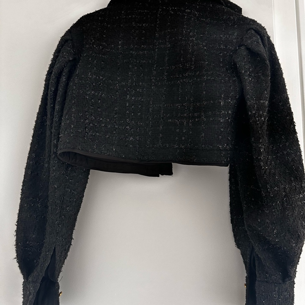 Assignment Cropped Black Jacket With Sparkly Fabr… - image 3